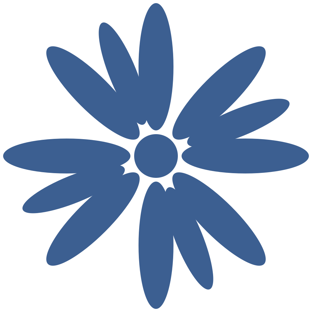 fleur bleue rayonnante